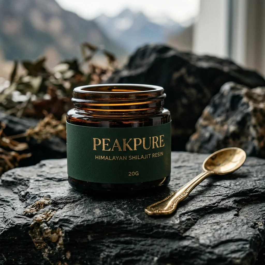 PeakPure Himalayan Shilajit Jar from Skardu